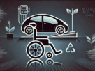 arros eletricos acessiveis para pessoas com mobilidade reduzida como o tema em preto. Ela ilustra a ideia de veiculos modernos e adaptaveis com rampas e controles acessiveis