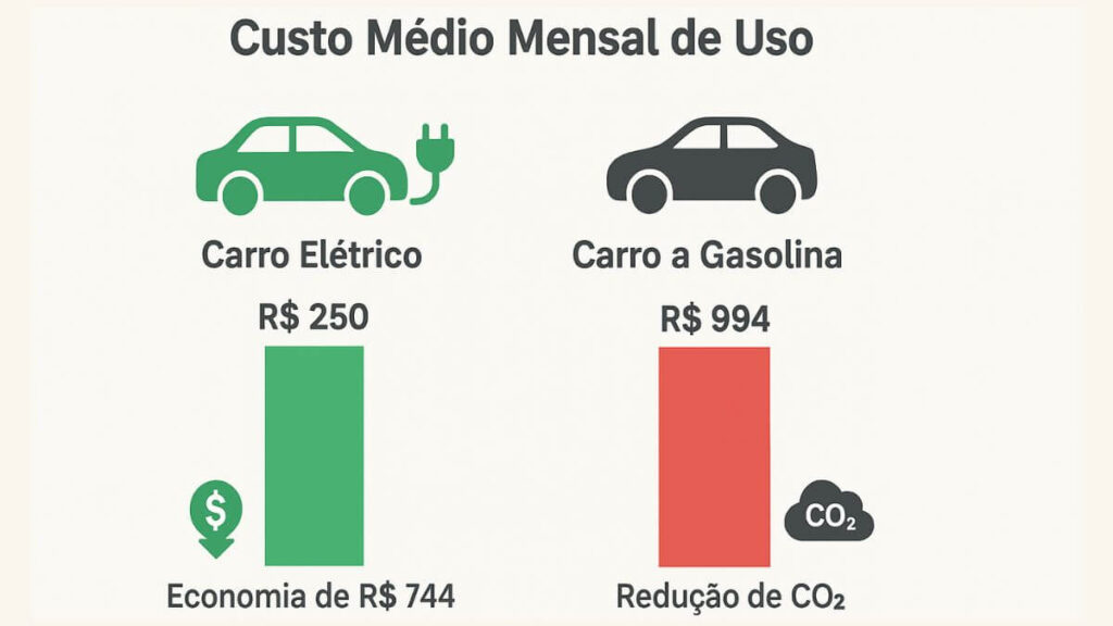 Gráfico comparativo – Custo mensal médio no Brasil (2025)