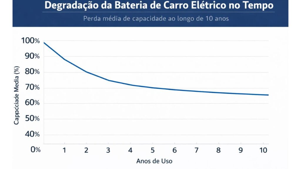 curva de degradação estabilizada após os primeiros anos
