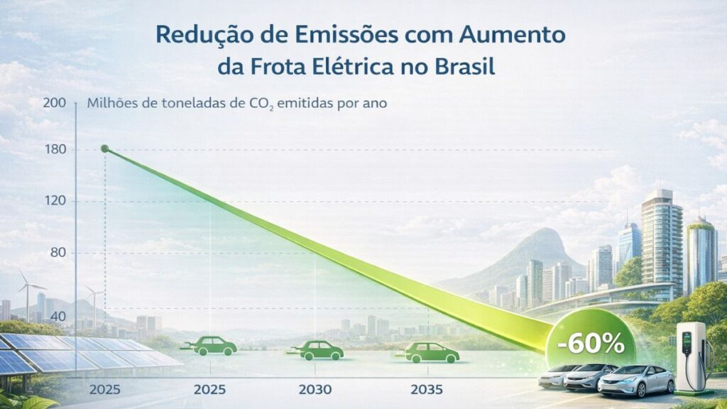redução de emissao com aumento da frota no brasil