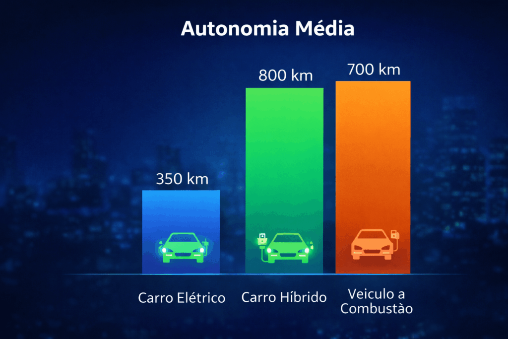 Comparacao de autonomia media de veiculos